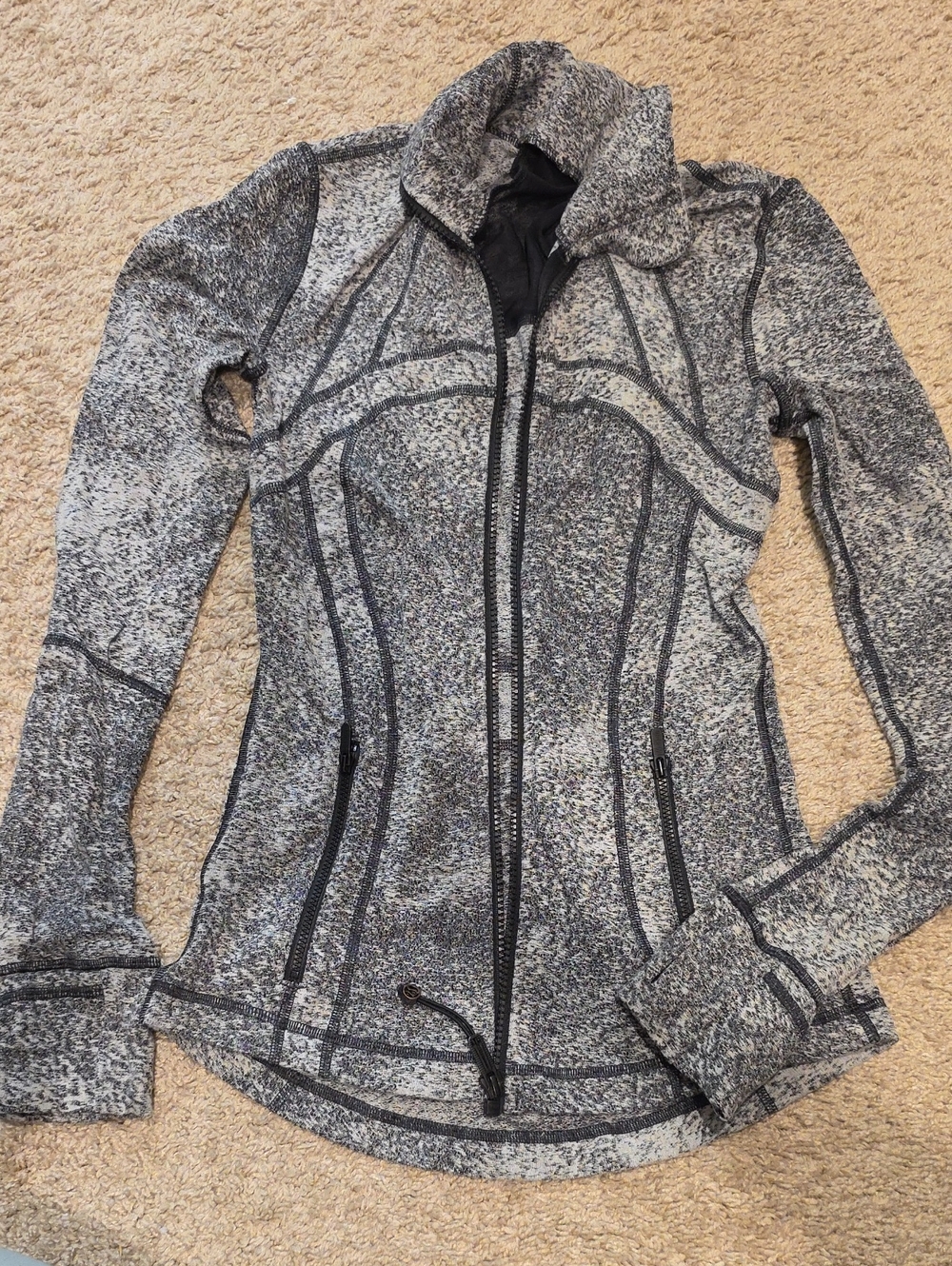 lululemon athletica Gray Heathered Zip-Up Utility Jacket